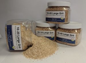 Assorted sizes of natural cob grit for poultry and bird feed from Best Cob.